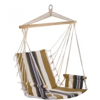 Гамак-кресло подвесное с подлокотниками (коричневый/серый/белый, хлопок) 56x102 см